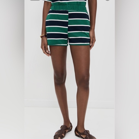 Bailey Rose Pants - Bailey Rose Striped Green and Navy Women's Shorts